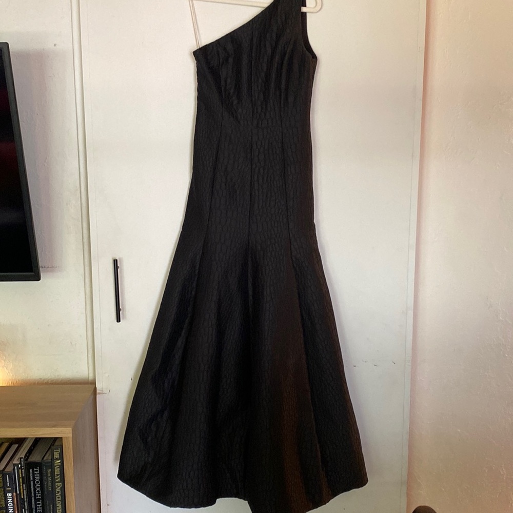 Halston Heritage, one shoulder, mermaid cut, evening gown